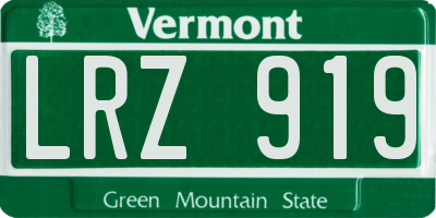 VT license plate LRZ919