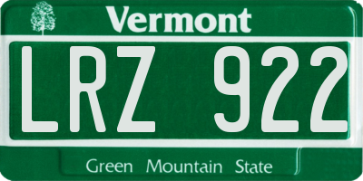 VT license plate LRZ922