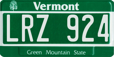 VT license plate LRZ924