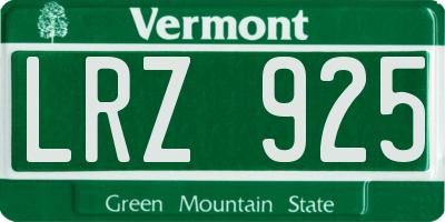 VT license plate LRZ925
