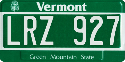 VT license plate LRZ927
