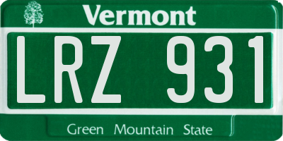 VT license plate LRZ931