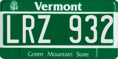 VT license plate LRZ932