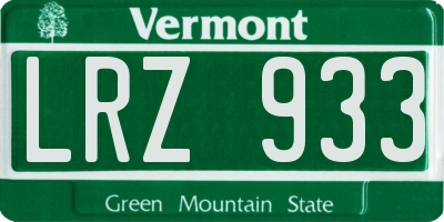 VT license plate LRZ933