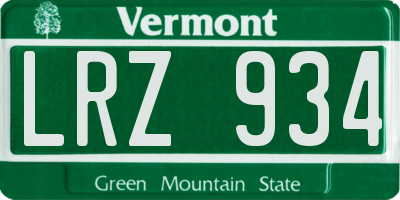 VT license plate LRZ934