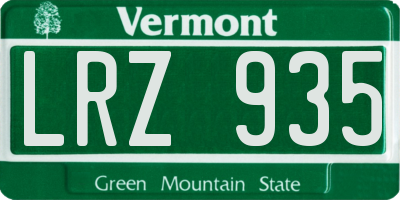 VT license plate LRZ935