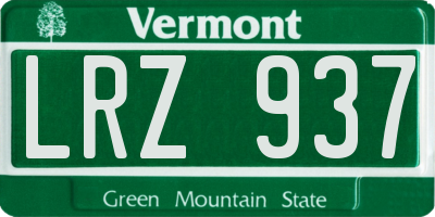 VT license plate LRZ937