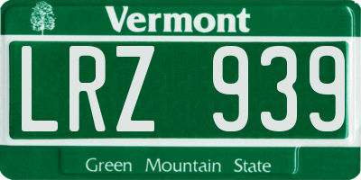 VT license plate LRZ939