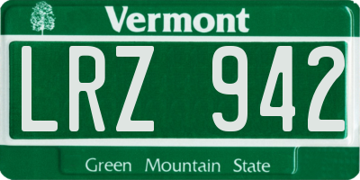 VT license plate LRZ942