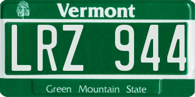VT license plate LRZ944