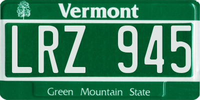 VT license plate LRZ945