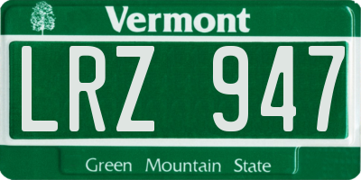 VT license plate LRZ947