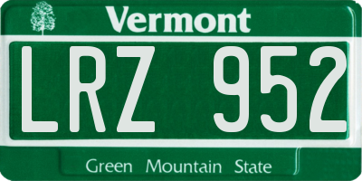 VT license plate LRZ952