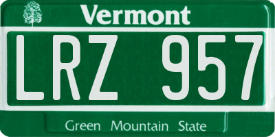 VT license plate LRZ957