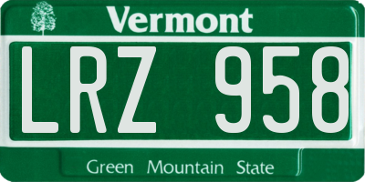 VT license plate LRZ958