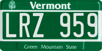 VT license plate LRZ959