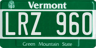 VT license plate LRZ960