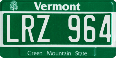 VT license plate LRZ964