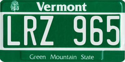 VT license plate LRZ965