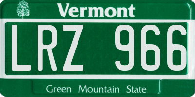 VT license plate LRZ966
