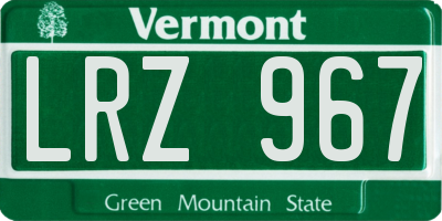 VT license plate LRZ967
