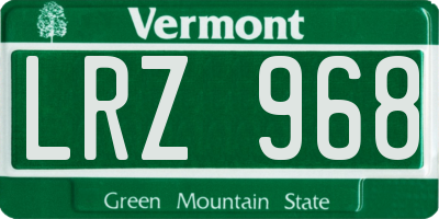 VT license plate LRZ968