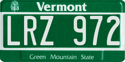 VT license plate LRZ972