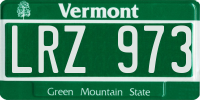 VT license plate LRZ973