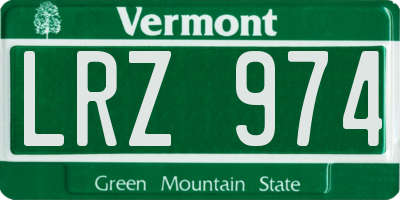 VT license plate LRZ974
