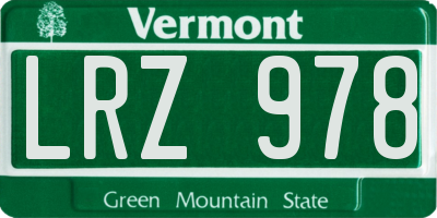 VT license plate LRZ978