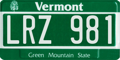 VT license plate LRZ981