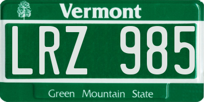 VT license plate LRZ985