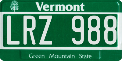 VT license plate LRZ988