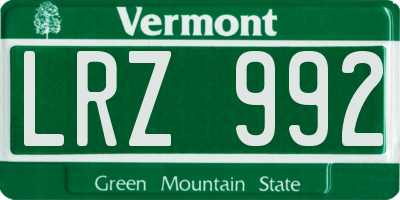 VT license plate LRZ992