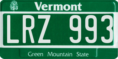 VT license plate LRZ993