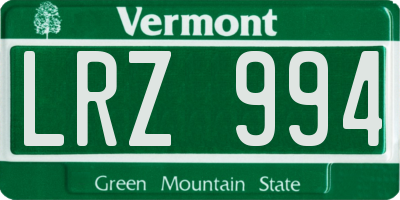 VT license plate LRZ994