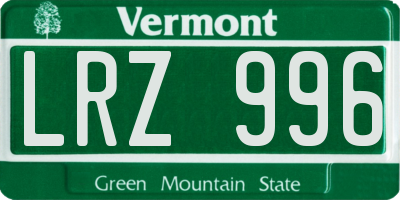 VT license plate LRZ996