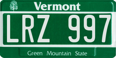 VT license plate LRZ997