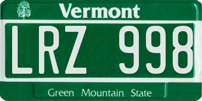 VT license plate LRZ998