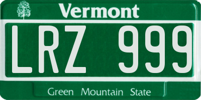 VT license plate LRZ999