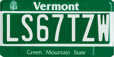 VT license plate LS67TZW