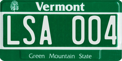 VT license plate LSA004