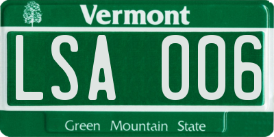 VT license plate LSA006