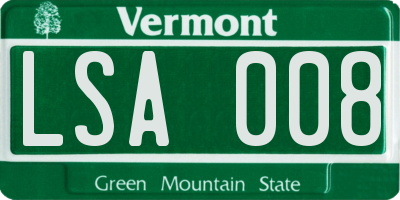 VT license plate LSA008