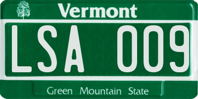 VT license plate LSA009