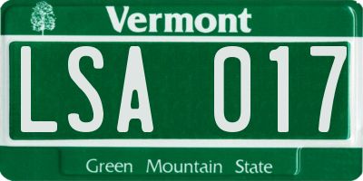 VT license plate LSA017