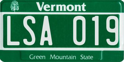 VT license plate LSA019