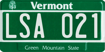 VT license plate LSA021