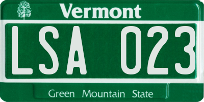 VT license plate LSA023