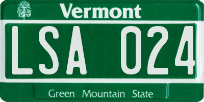 VT license plate LSA024